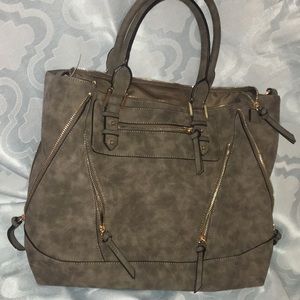 OLIVE SATCHEL/PURSE W/ ADJUSTABLE CROSS BODY STRAP